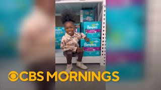 Video Shows Young Girls Reaction To Seeing Her Photo On Box Of Pampers Thats Me