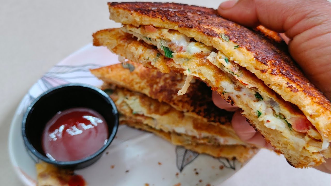 Road side bread omlette with cheese 🧀🍕 / healthy breakfast recipes 👌