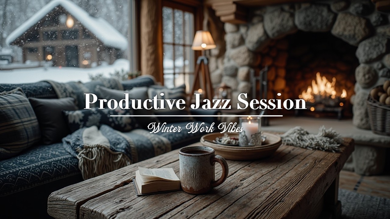 Уютный зимний джаз: атмосфера кофейни для концентрации и учебы