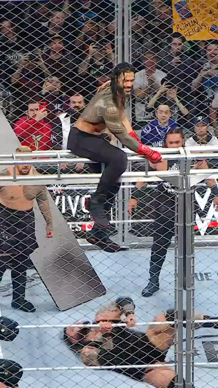 Cage locked? No problem! Roman Reigns will find a way ? #SurvivorSeries #WarGames