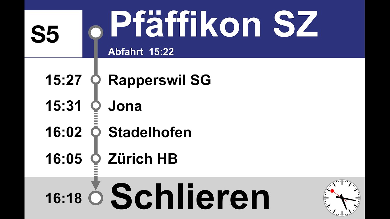 ZVV Ansagen, S5 (Pfäffikon SZ-Schlieren) | Bauarbeiten | Speziell