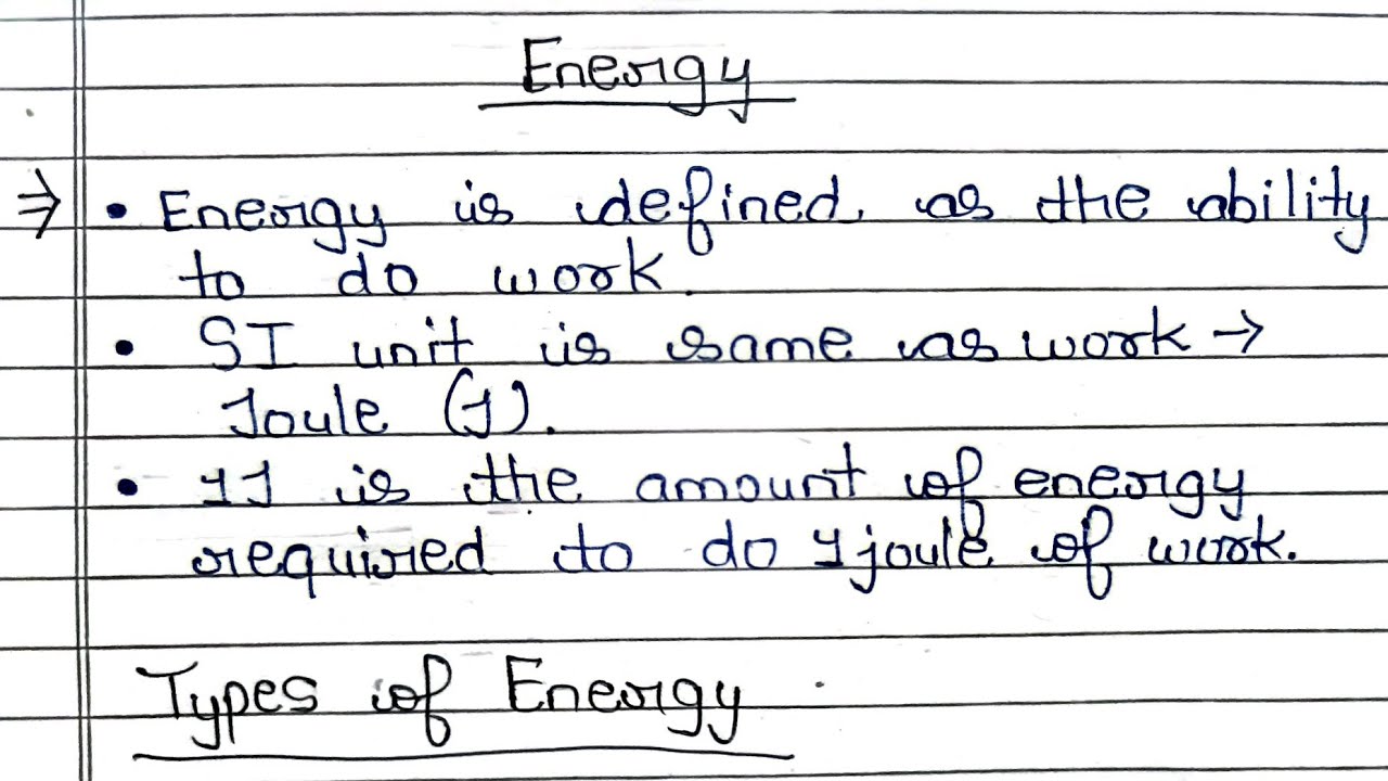 Definition of energy / types of energy / work and energy class 9 || 