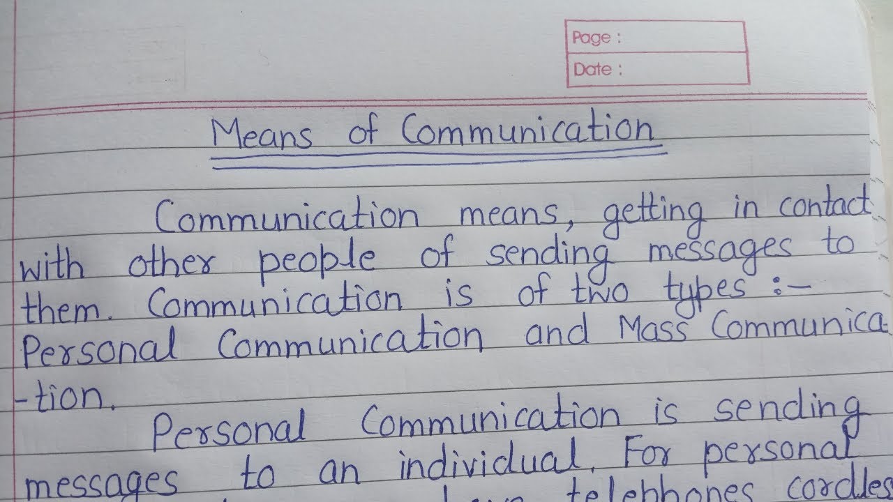 essay on means of communication in english