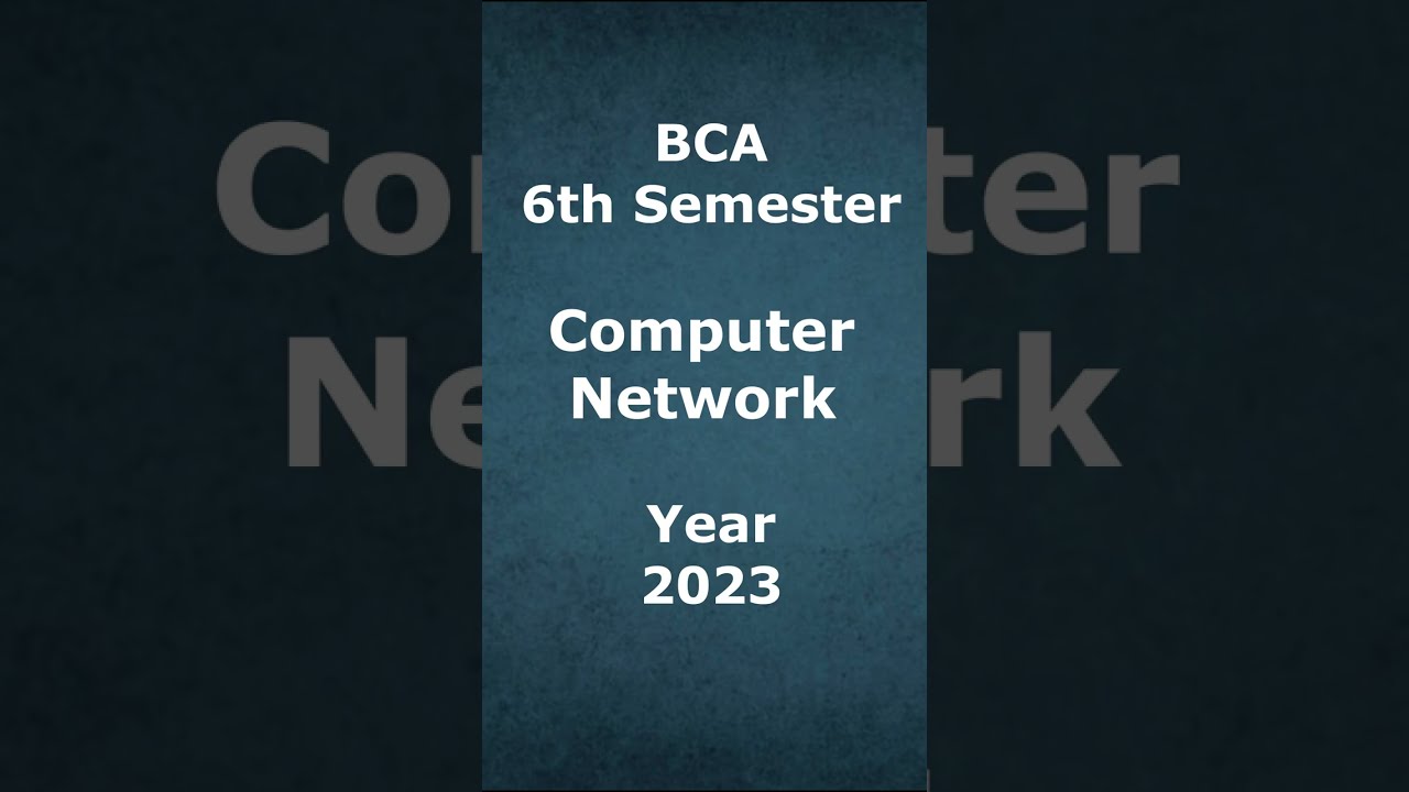 2023 BCA 6th semester Computer Network Question Paper | 6th sem Computer Network Question Paper |
