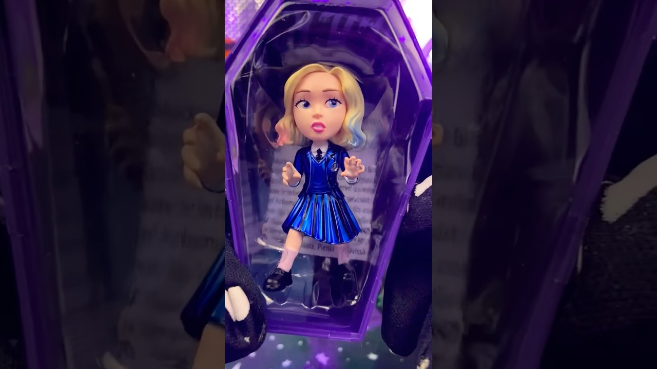 Satisfying Wednesday Addams Mini Figure & Stationery Unboxing Enid Sinclair 🐦‍⬛🐺🖤