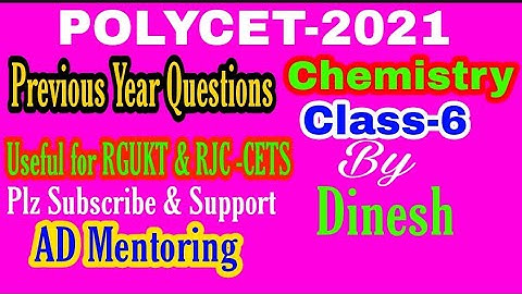 TS POLYCET-2021 | Chemistry-Previous Questions|AD Mentoring in telugu