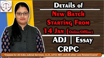 Details About New Batch | ADJ | Hindi Essay | Englsih Essay | CRPC | Online | Offline Classes | SULC
