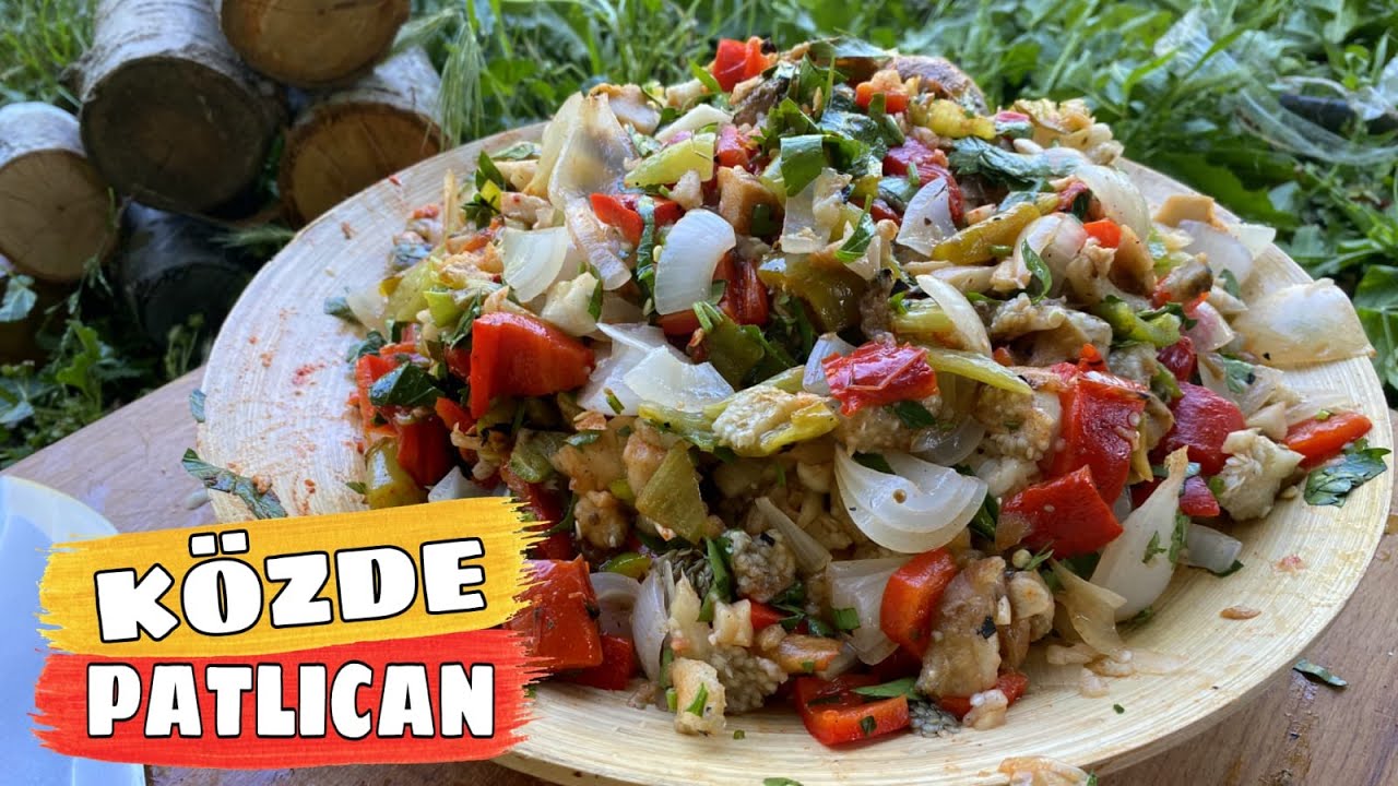 KÖZLENMİŞ PATLICAN SALATASI TARİFİ ????️  NASIL YAPILIR ???? EASY CAMP MEALS ▶️ ÇADIR KAMPI