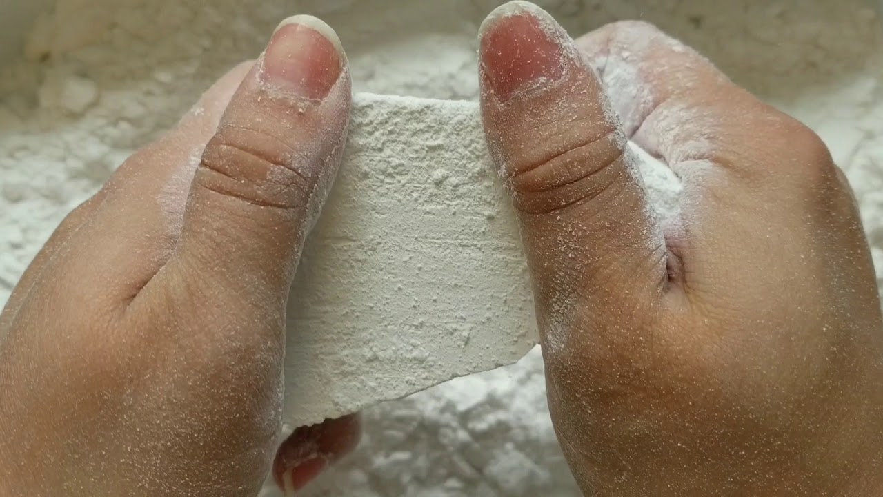 Crushing and Shaving 8 Broken Blocks of Croco Chalk Gym Chalk