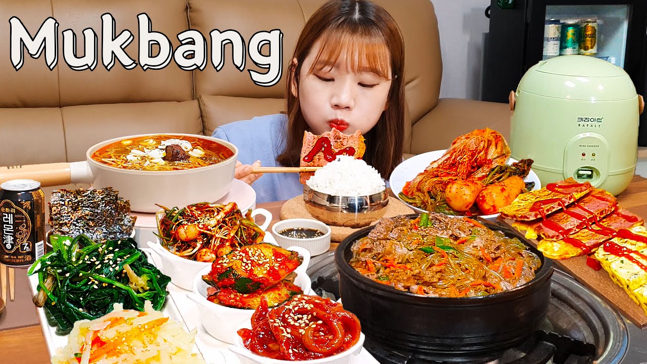 Sub)Real Mukbang-Потрясающая корейская домашняя еда Мукбанг 🍱 (12 гарниров) ASMR KOREAN FOOD
