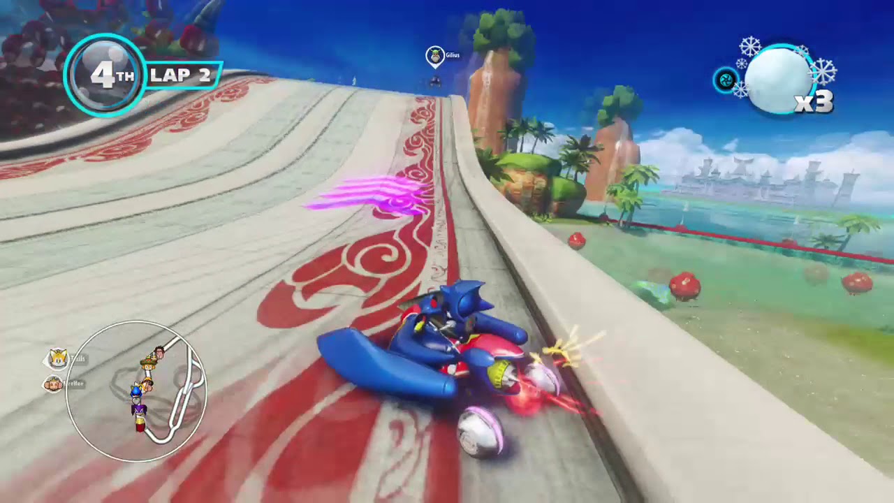 Sonic & All Stars Racing Transformed - Ocean View Expert - Metal Sonic gameplay