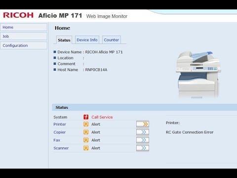 RICOH MP 171 SPF - remove "RC Gate Connection Error" on ...