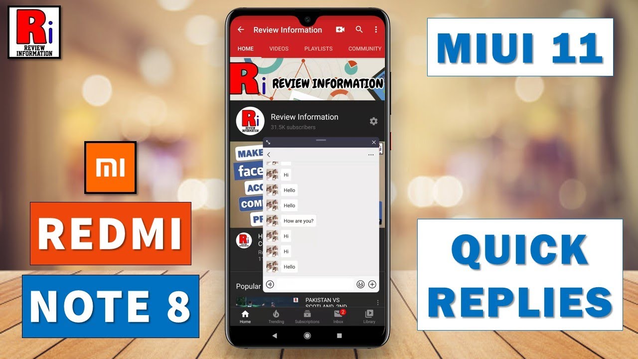 How To Enable Quick Replies In Xiaomi Redmi Note 8 - YouTube
