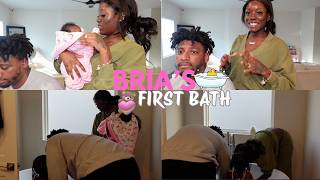 Giving My Newborn Her First Bath