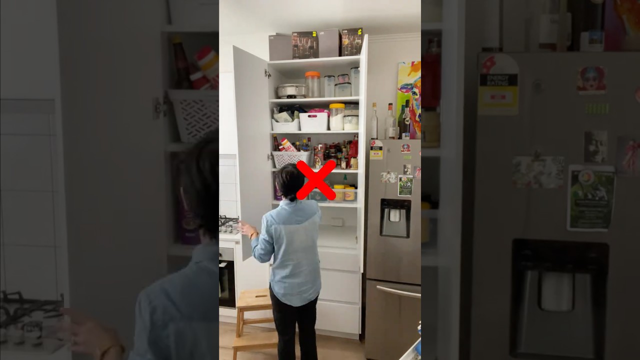 Deep pantry? Try this roller storage - and remember to categorise!  