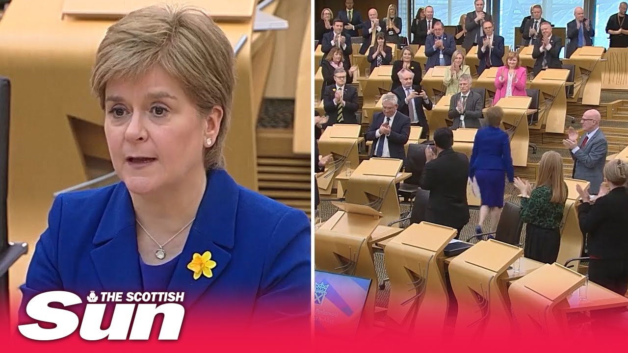 Nicola Sturgeon close to tears as she says goodbye and walks out of last FMQs