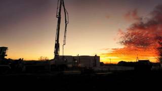 Building your ICF home - Concrete during sunset