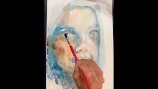 Watercolour Portrait 12 | The Process (skin tones: yellow red blue &amp; black) #watercolourportrait