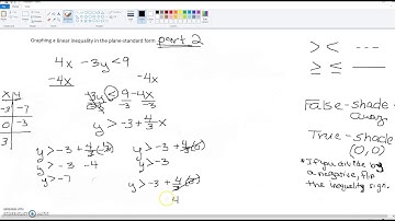 Graphing a linear inequality in the plane standard form part 2