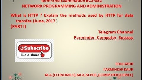 IGNOU BCA(BCS052)ITEE JUNE 2017||HTTP PREVIOUS YEAR SOLVED PART 1