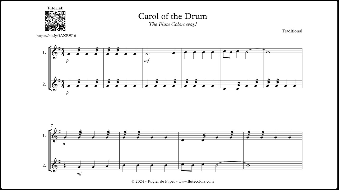 323 Carol of the drum - The Flute Colors way!