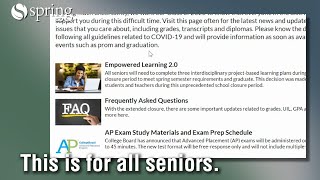 Spring ISD Seniors! A Learning At-Home Tutorial