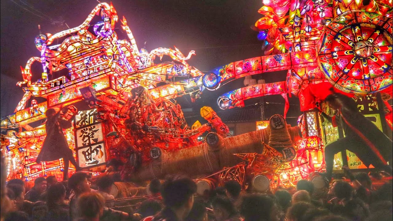 令和7年  富山県砺波市  砺波夜高祭り  2日目  あんどん 突き合せ  北銀前