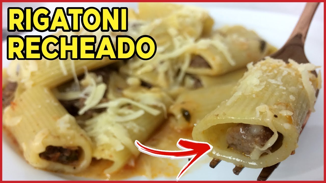 Macarrão Rigatoni Recheado com Carne Moída Super Fácil😍 #UAU
