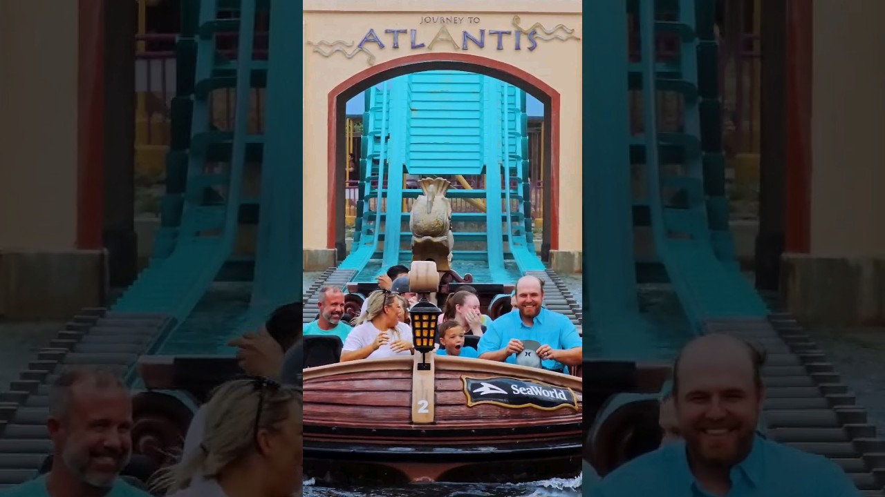 Journey to Atlantis Water Coaster SeaWorld San Antonio #shorts