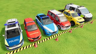 TRANSPORTING COLORFUL POLICE CARS, AMBULANCE, MERCEDES, VOLKSWAGEN, FORD, ŠKODA,VAUXHALL, FS22