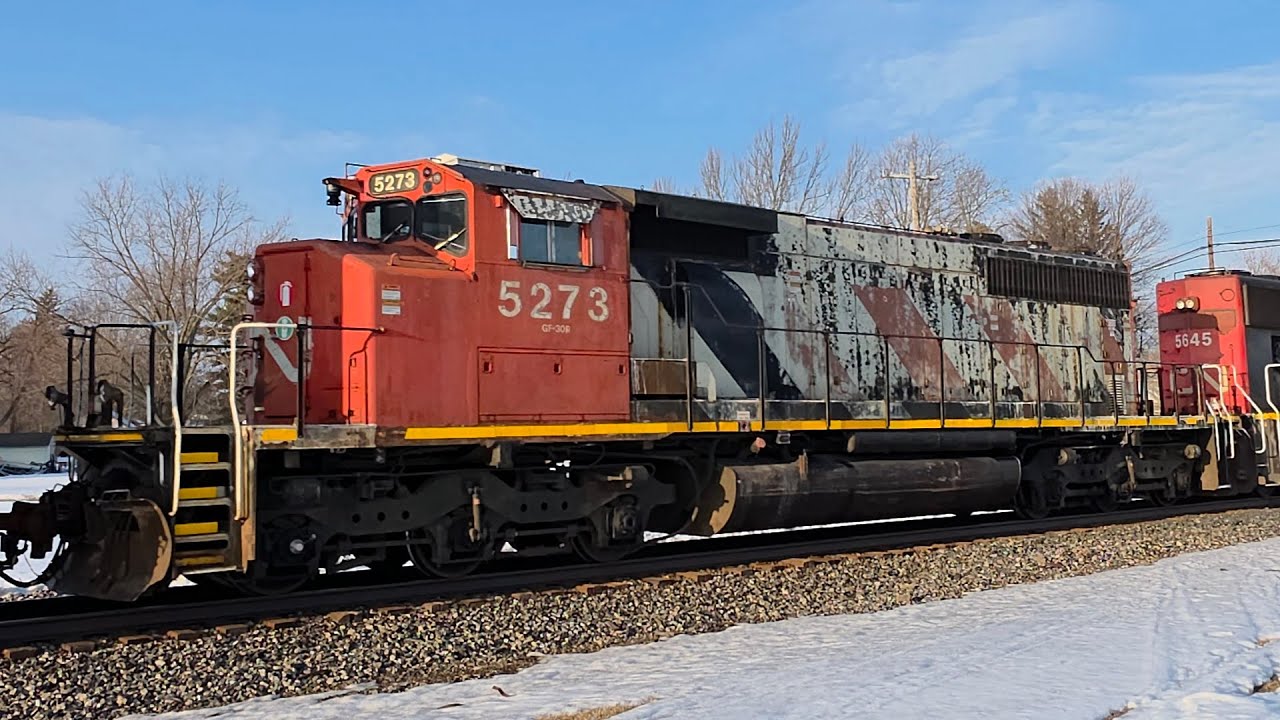 Canadian national eastbound M396 8838+GECX 2029+8352+8359+5645+5273 Bancroft MI February 13 2026