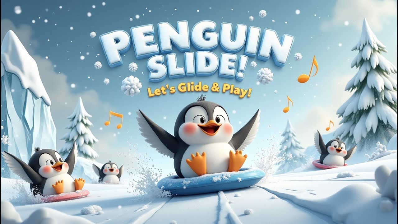 Penguin Slide | Fun Winter Adventure for Kids | Cute Penguin Animation 2025