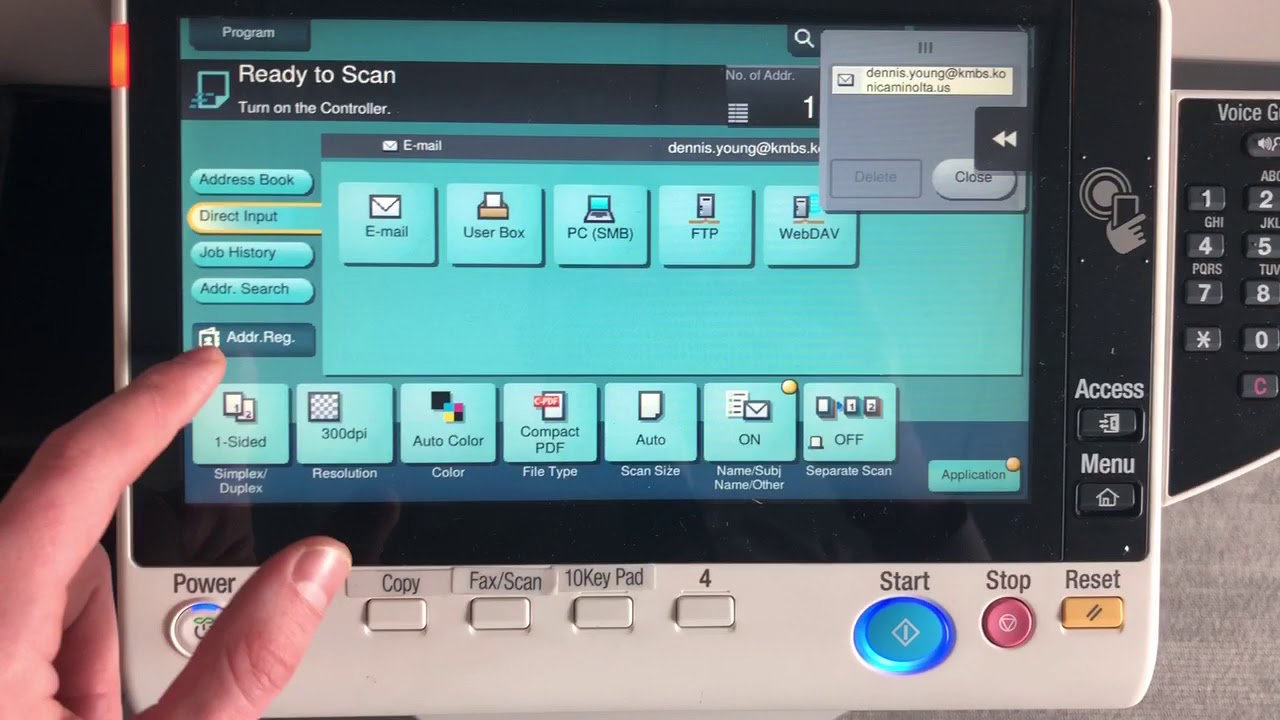 Konica Minolta Add Email Address Book Entry YouTube