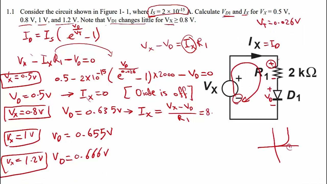 sheet1 diode circuits with exponential model اولى اتصالات هندسة