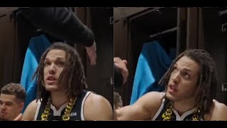 Aaron Gordon receives DPOG chain after the Nuggets win over the Timberwolves game 4!!