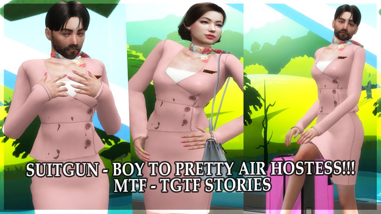 Boy Transform Into A Pretty Stewardess👩‍💼 | Boy To Girl's | Sims4Stories