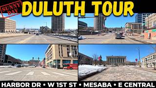 Driving Tour: Duluth MN in April Sunny Day