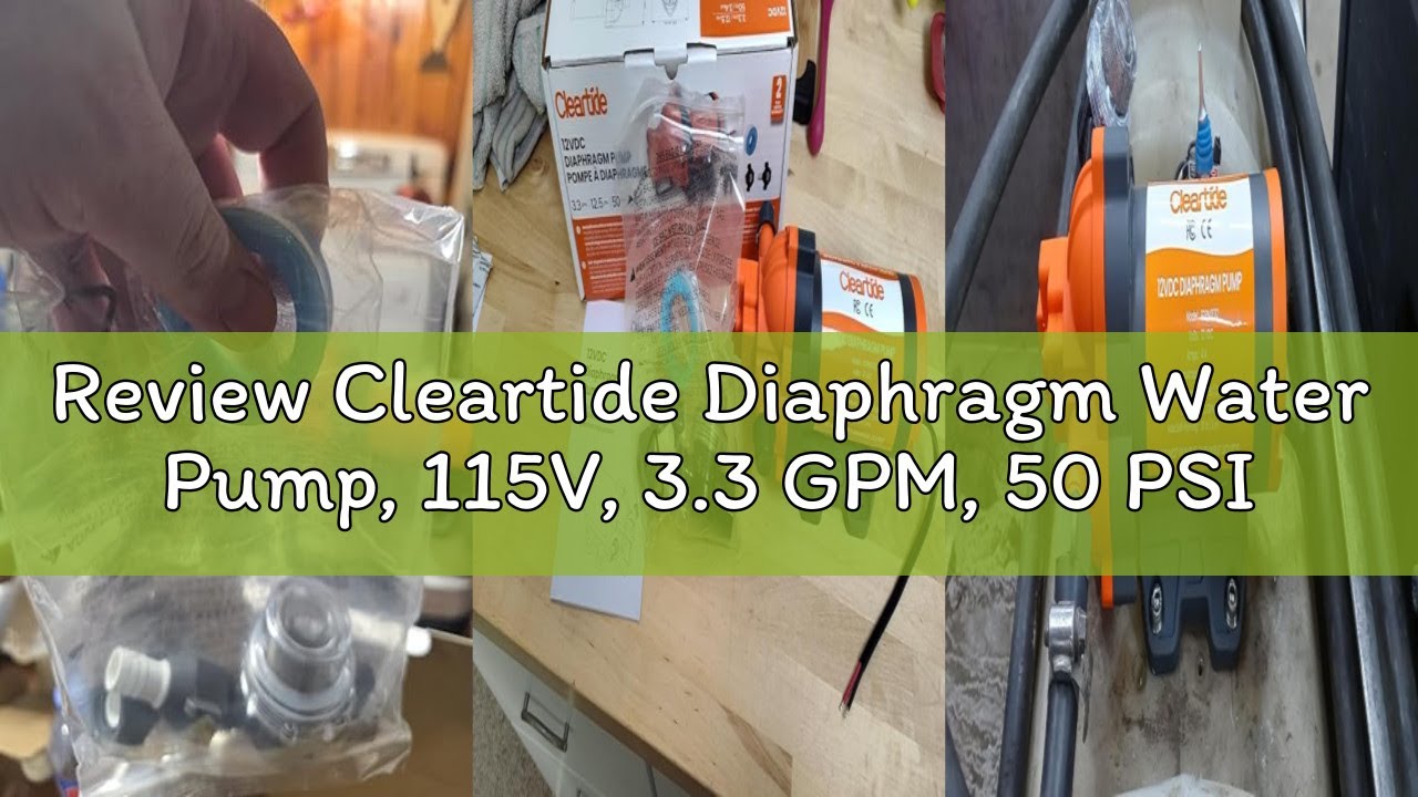 Review Cleartide Diaphragm Water Pump, 115V, 3.3 GPM, 50 PSI, Self-Priming 10FT, Self-Diagnosis & Dr