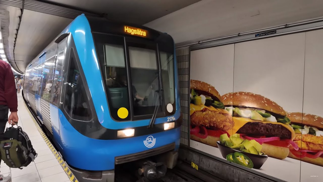 Sweden, Stockholm, subway ride from T-Centralen to Gamla stan