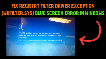 How to Fix REGISTRY_FILTER_DRIVER_EXCEPTION wdfilter.sys Blue Screen Error in Windows 11