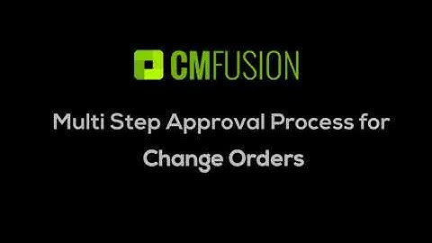 CM Fusion: Change Order Approval Settings