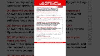 UK Student Visa Interview Questions and Answers | UK Study Visa Interview Questions and Answers