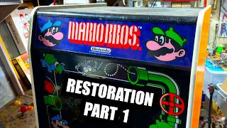 1983 Nintendo MARIO BROS. widebody arcade restoration part 1 + 1986 Data East Last Mission gameplay