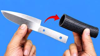 Don't Throw Away Your Old Tires! I'll Show You How to Make a Knife Handle from a Motorcycle Tire.