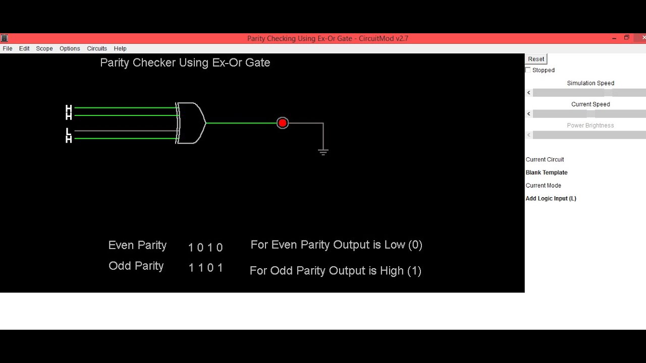 Parity Checker Using Ex Or gate