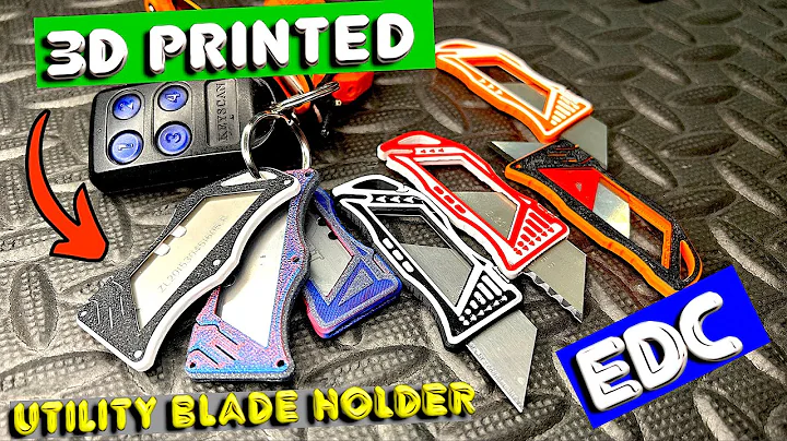 The Smallest EDC Knife aka Every Day Carry Trapezoid Utility Blade Fully 3D Printed  Keyring