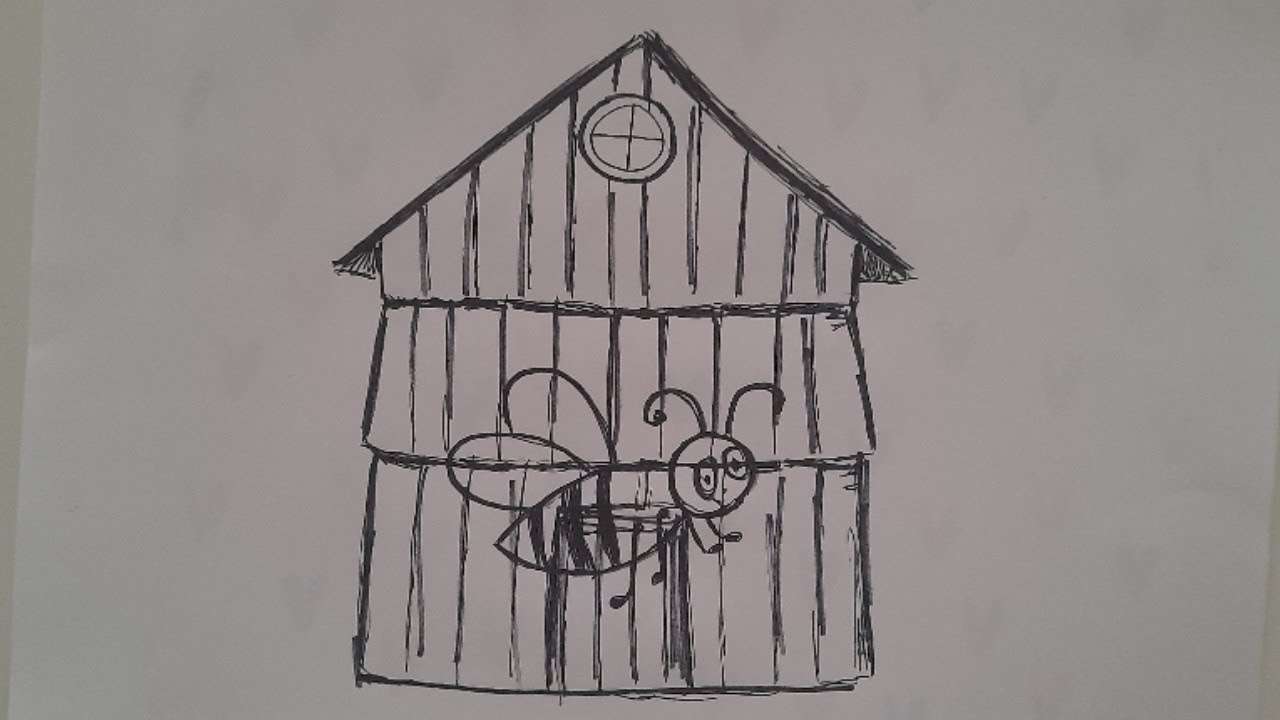 HOW TO DRAW NETFLIX WEDNESDAY BEE HOUSE SCENE