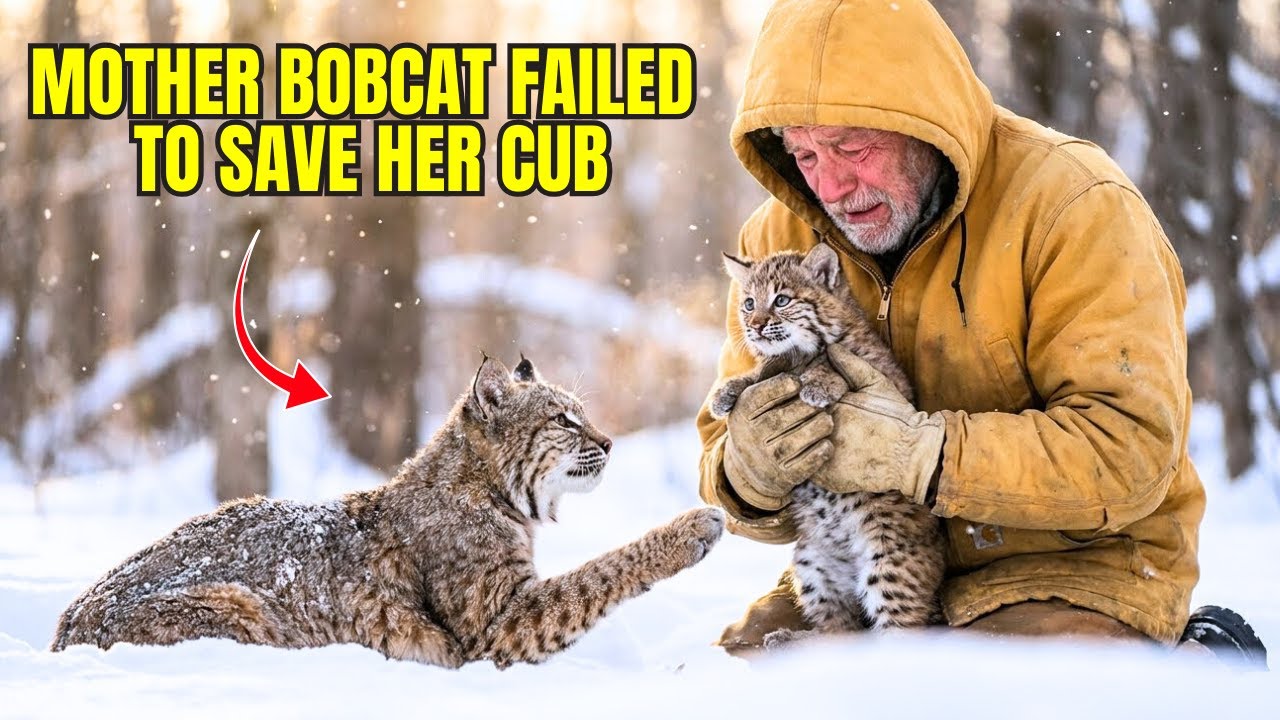 mother bobcat failed to save her cub and the one who rescued him will