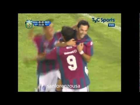 GOL DE MENSEGUEZ, GODOY CRUZ 0- SAN LORENZO 2 , CLAUSURA 2011, FECHA 2