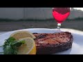 Стейк зубатки на мангале. Просто супер. Grilled Catfish steak.